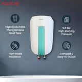 Polycab Intenso 5 litre Instant Water heater Geyser (White)