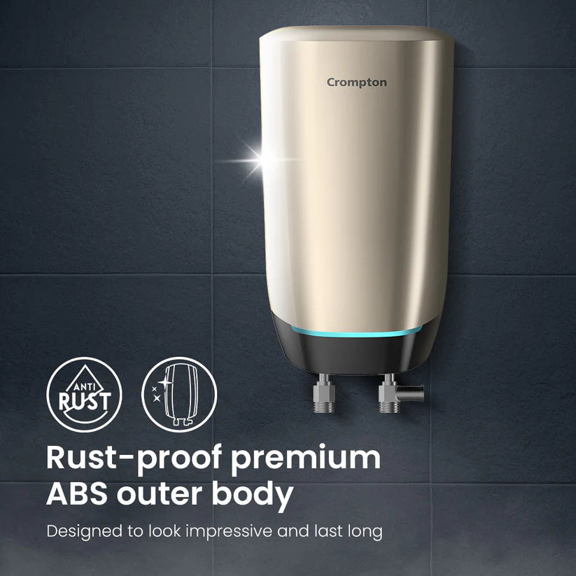 Crompton Solarium Blaze 3000W 3 Litre Instant Water Heater (Free Installation, Champagne Gold)