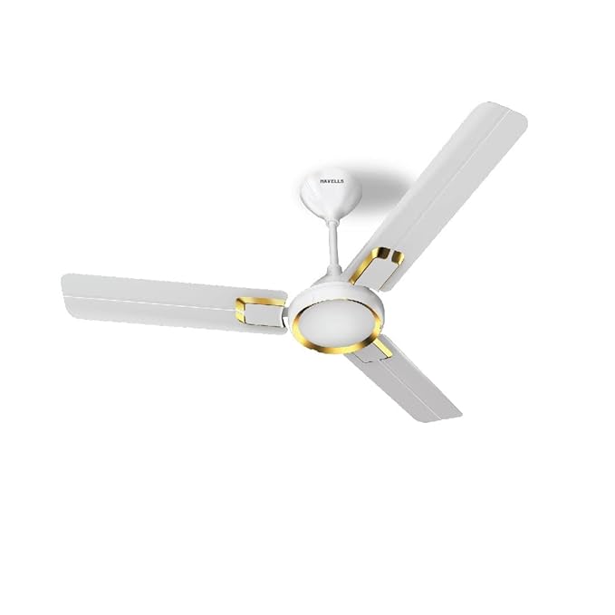 Havells Glaze 1200mm Decorative Finish Ceiling Fan (Elegant White Gold)