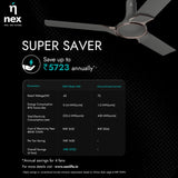 Nnex by Bajaj Glyde A50 1200mm Ceiling Fan (Granite Grey)