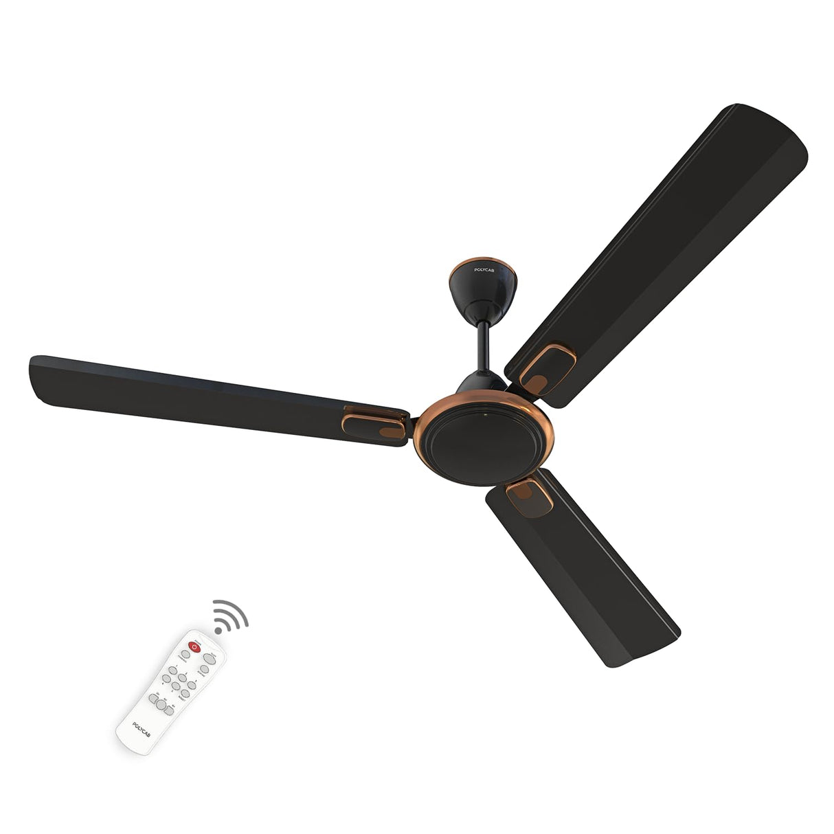 Polycab Zoomer Prime 1200mm 5-Star BLDC Remote Ceiling fan (Metallic Smoke Brown)