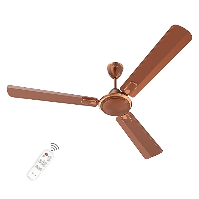 Polycab Zoomer Prime 1200mm 5-Star BLDC Remote Ceiling fan (Metallic Copper)