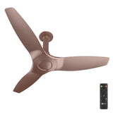 Ceiling fan with remote control on a white background