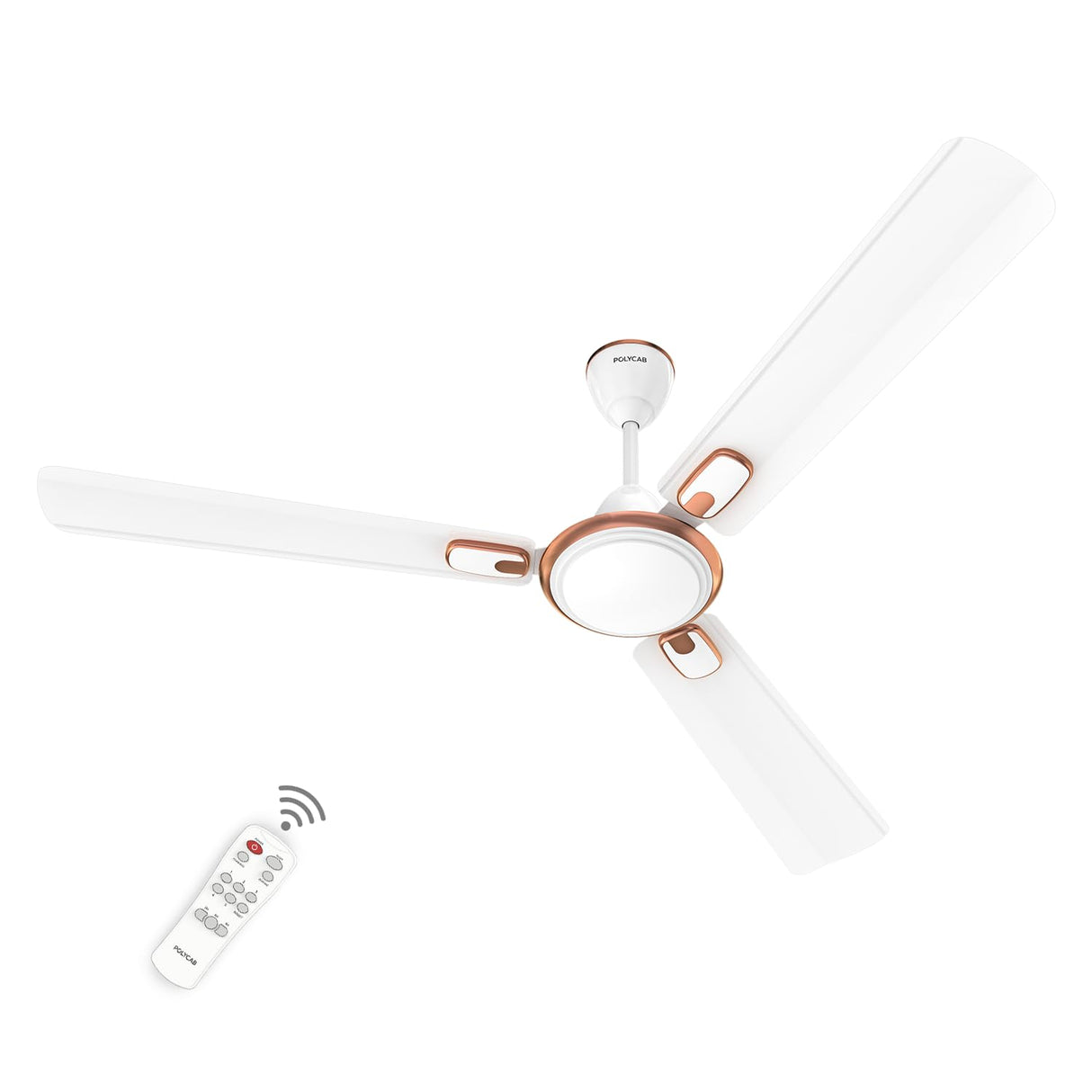 Polycab Zoomer Prime 1200mm 5-Star BLDC Remote Ceiling fan (Silky White)