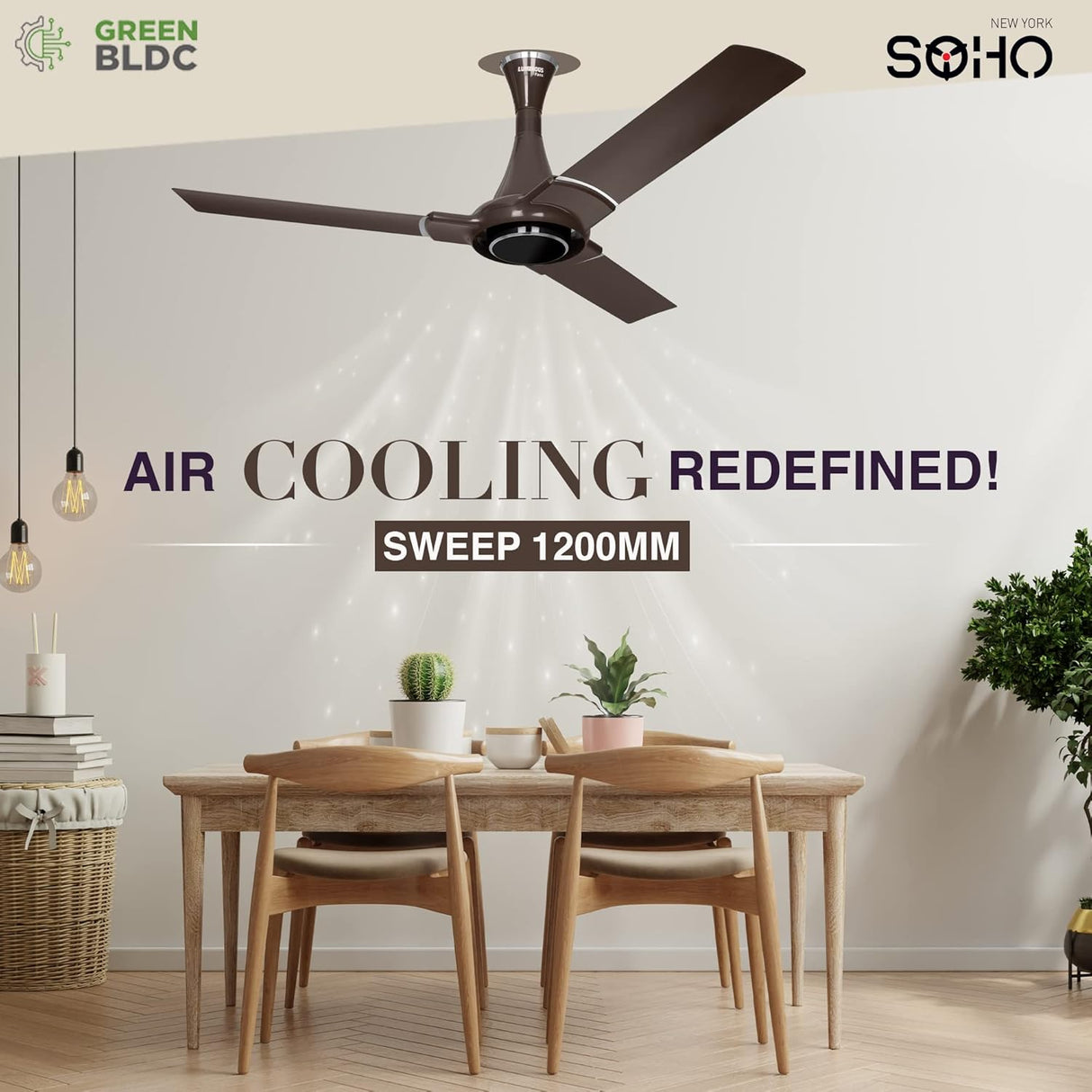 RR Signature SOHO BLDC 1200mm Ceiling Fan (Ale Brown)