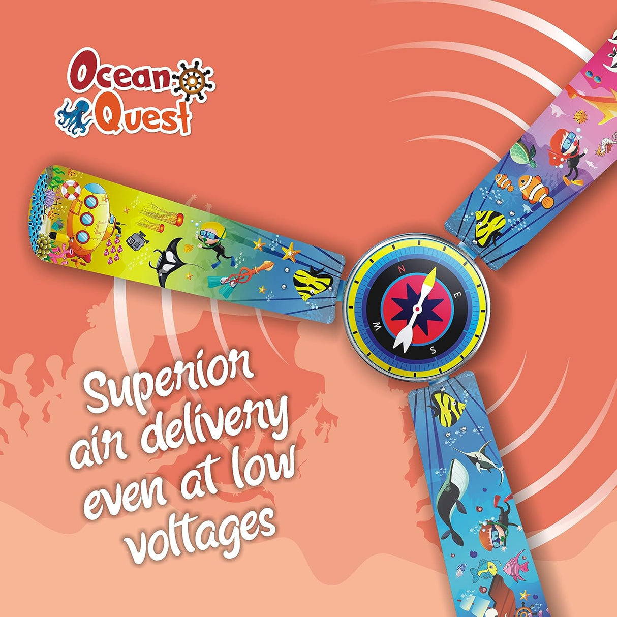 Havells Ocean Quest 1200mm Ocean Kids Ceiling Fan (Multi Ocean Quest)