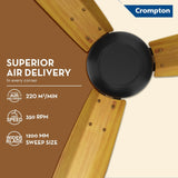 Crompton Energion Regmote 1200mm BLDC Ceiling Fan (Light Pine Wood)