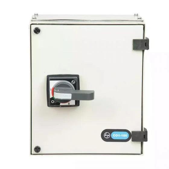 L&T C-Line Manual Changeover Switch FR1 100A 4P 415V AC SS Enclosure Extended Handle