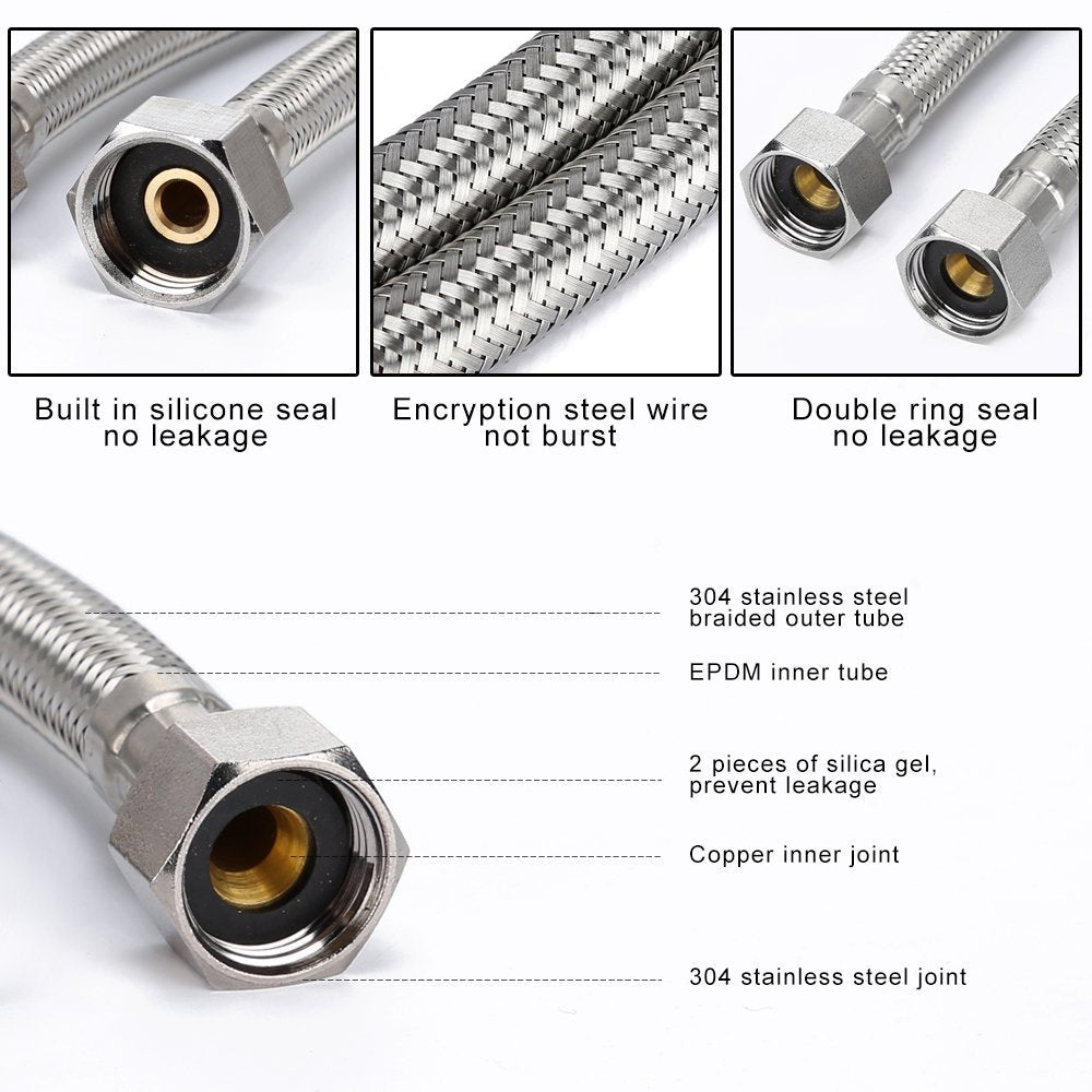 Bajaj SS-304 Grade 18-Inch, Connection Pipe (2-Piece Set)