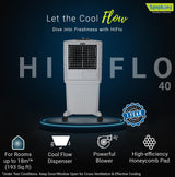 Symphony HiFlo Personal Air Cooler 40 Litre (Light Grey)