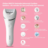 Philips Satinelle Advanced Epilator, Electric Hair Removal, Cordless Wet & Dry Use