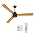 this Crompton Ceiling fan Groove regmote comes in Light Pine Wood colour with remote and regulator controlled . 