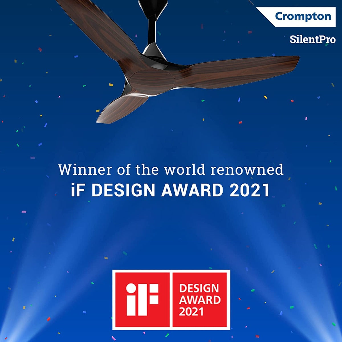 Crompton Silent Pro Enso 1225mm ActivBLDC Remote Controlled Ceiling Fan (Chestnut Wood)
