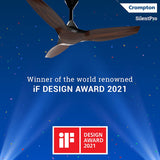 Crompton Silent Pro Enso 1225mm ActivBLDC Remote Controlled Ceiling Fan (Chestnut Wood)