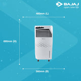 Bajaj Shield Series Skive Nios 36L Tower Air Cooler White