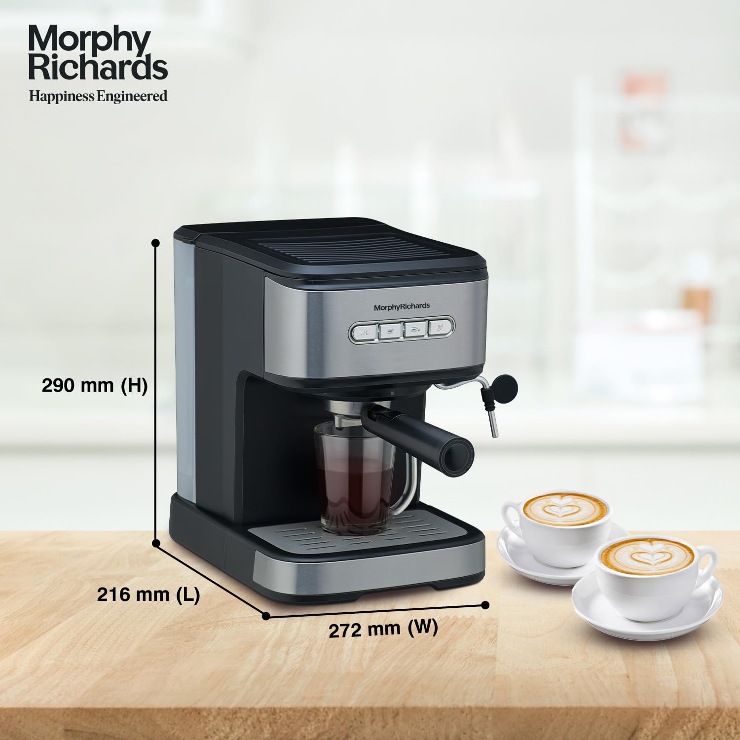 Morphy Richards Impresso Coffee Making Machine ( Black & Steel )