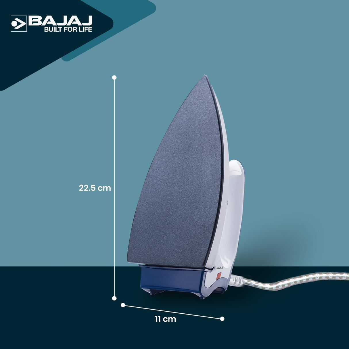Bajaj Stainless Steel Majesty DX-11 1000 Watts Dry Iron (White & Blue)