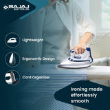 Bajaj Stainless Steel Majesty DX-11 1000 Watts Dry Iron (White & Blue)