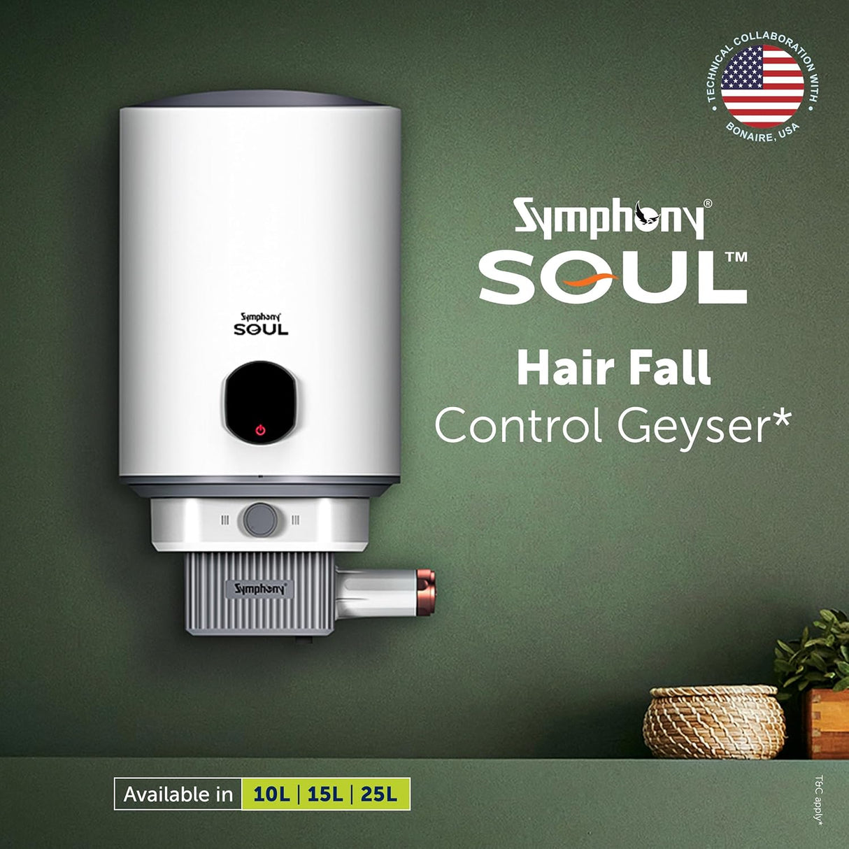 Symphony Soul 15 L  Hair Fall Control Storage Water Geyser