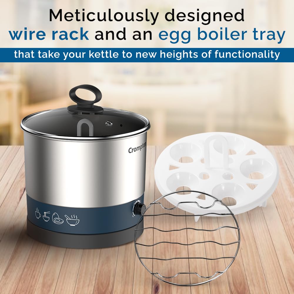 Crompton Insta Nourish Multi-Purpose Kettle 1 Ltr  (Back)