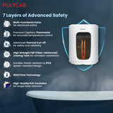 Polycab Emerald Plus 10 Litre 2kW Storage Water Heater Geyser Metal Body (White)