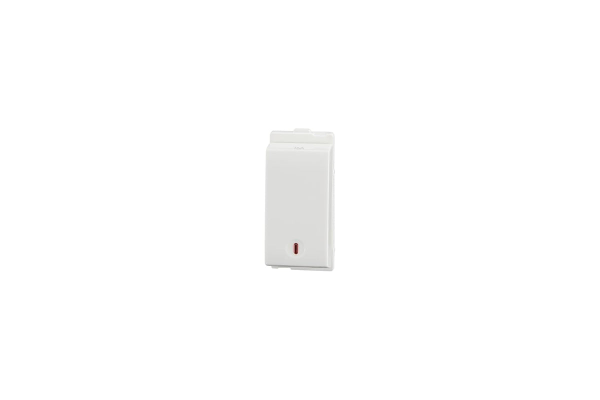 Lauritz Knudsen enCurve 16A 1-Way Switch with Indicator 1M | White