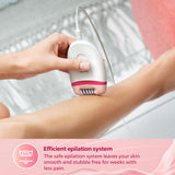 Philips BRE235/00 Corded Epilator for gentle hair removal (White/Pink)