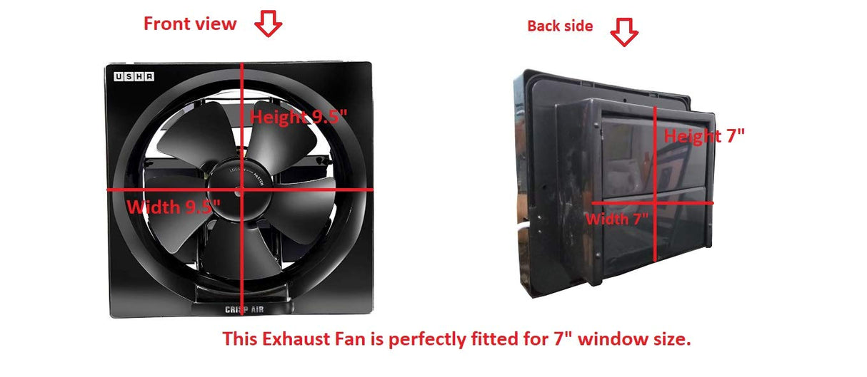 Usha Crisp Air VX 250mm Exhaust Fan (Black)