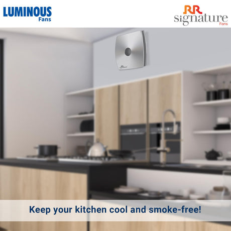 RR Siganture Exhaust fans has 150mm blade size which keeps our kitchen Cool and Smoke Free. 