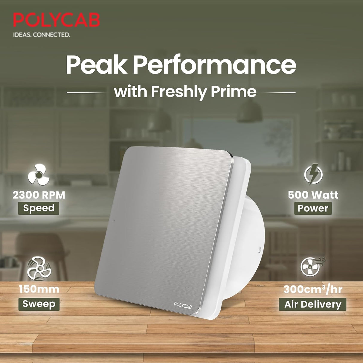 Polycab Freshly Prime 150mm Air Exhaust Fan (Steel Finish)