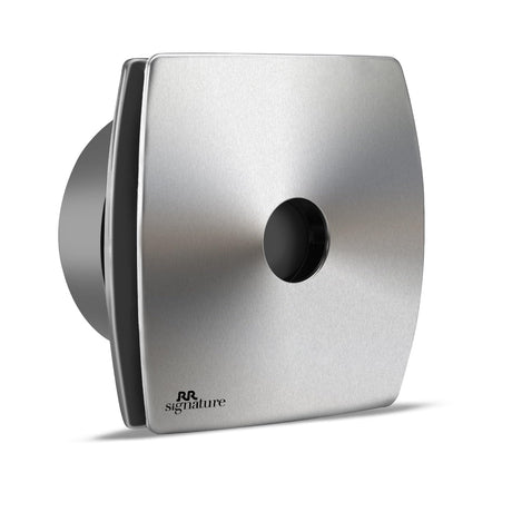 A square-shaped, metal finish exhaust fan with the brand name 'Luminous' visible on the front.
