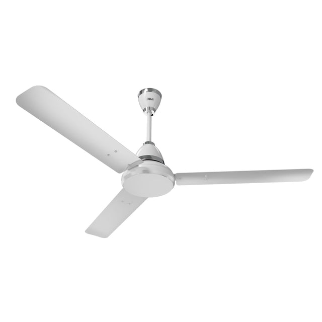 White ceiling fan on a white background
