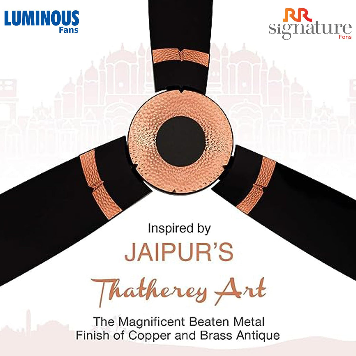 RR Signature Jaipur Tamra 1200mm Ceiling Fan (Abu Black)
