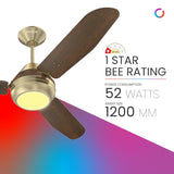 Polycab Superia SP01 1200mm Premium Under-light Ceiling fan (Antique Brass Rosewood)