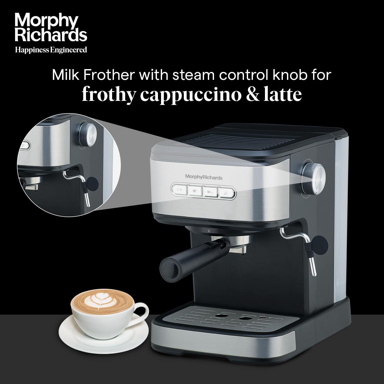 Morphy Richards Impresso Coffee Making Machine ( Black & Steel )