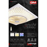 GM Quadrangle Pro Concealed Ceiling Box Fan | with Remote | 3 LED Colour Light | White