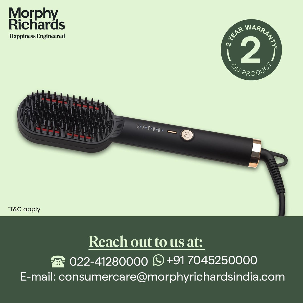Morphy Richards Estella Hair Straightener Brush (Black)