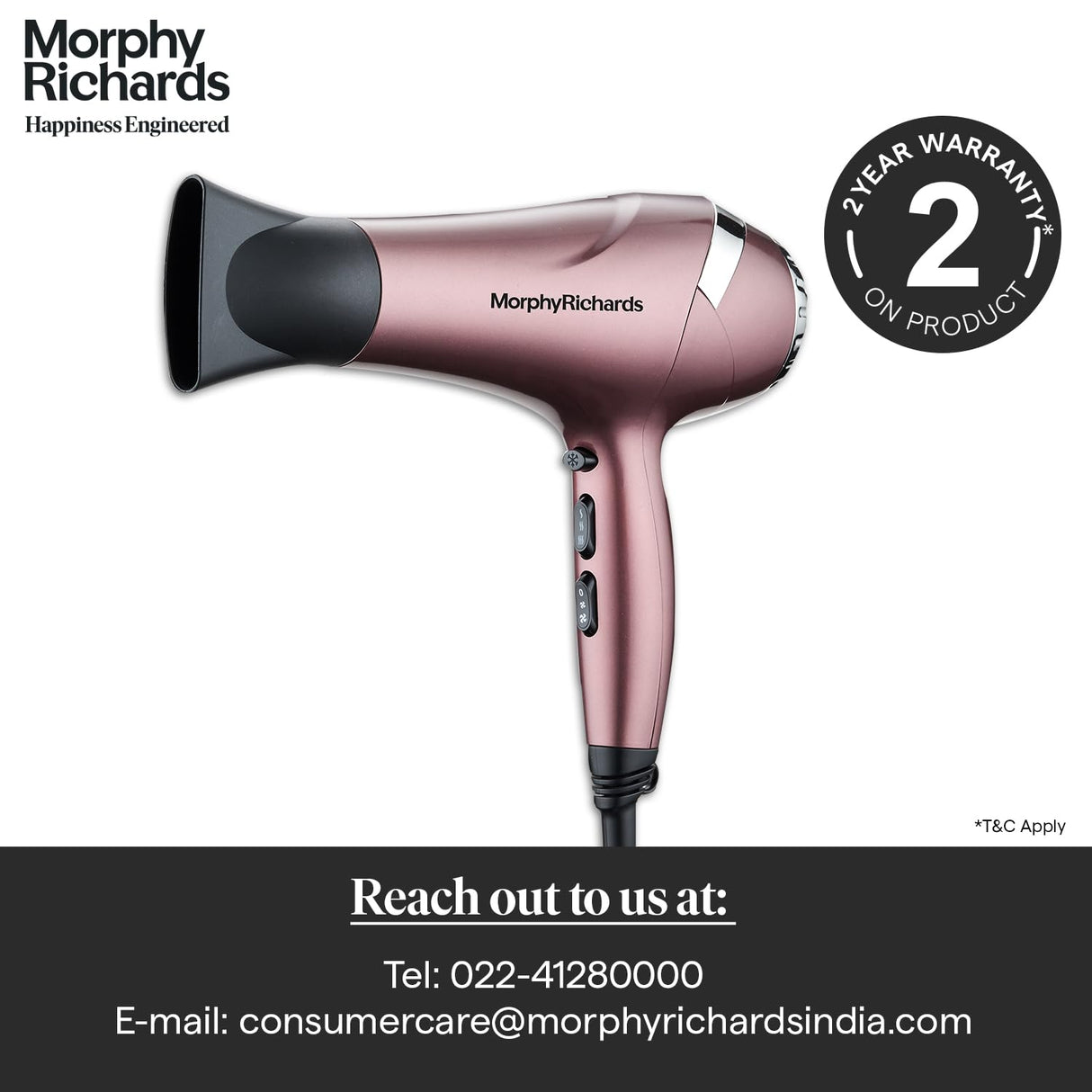 Morphy Richards Stylist Care Professional Hair Dryer (Wine Red And Silver)