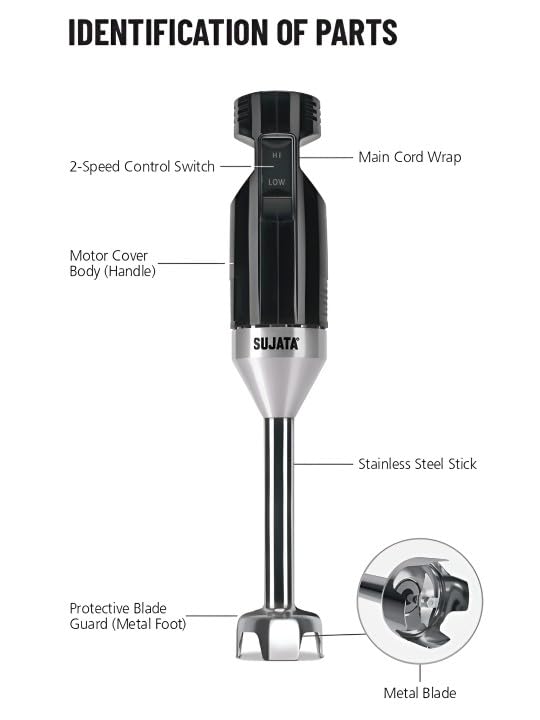 Sujata Blendcraft Hand Blender 180 Watts (Black)