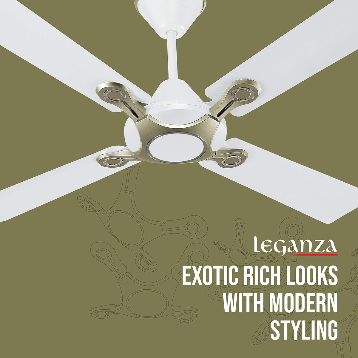 Havells Leganza 4 Blade 1200mm Ceiling Fan (White)