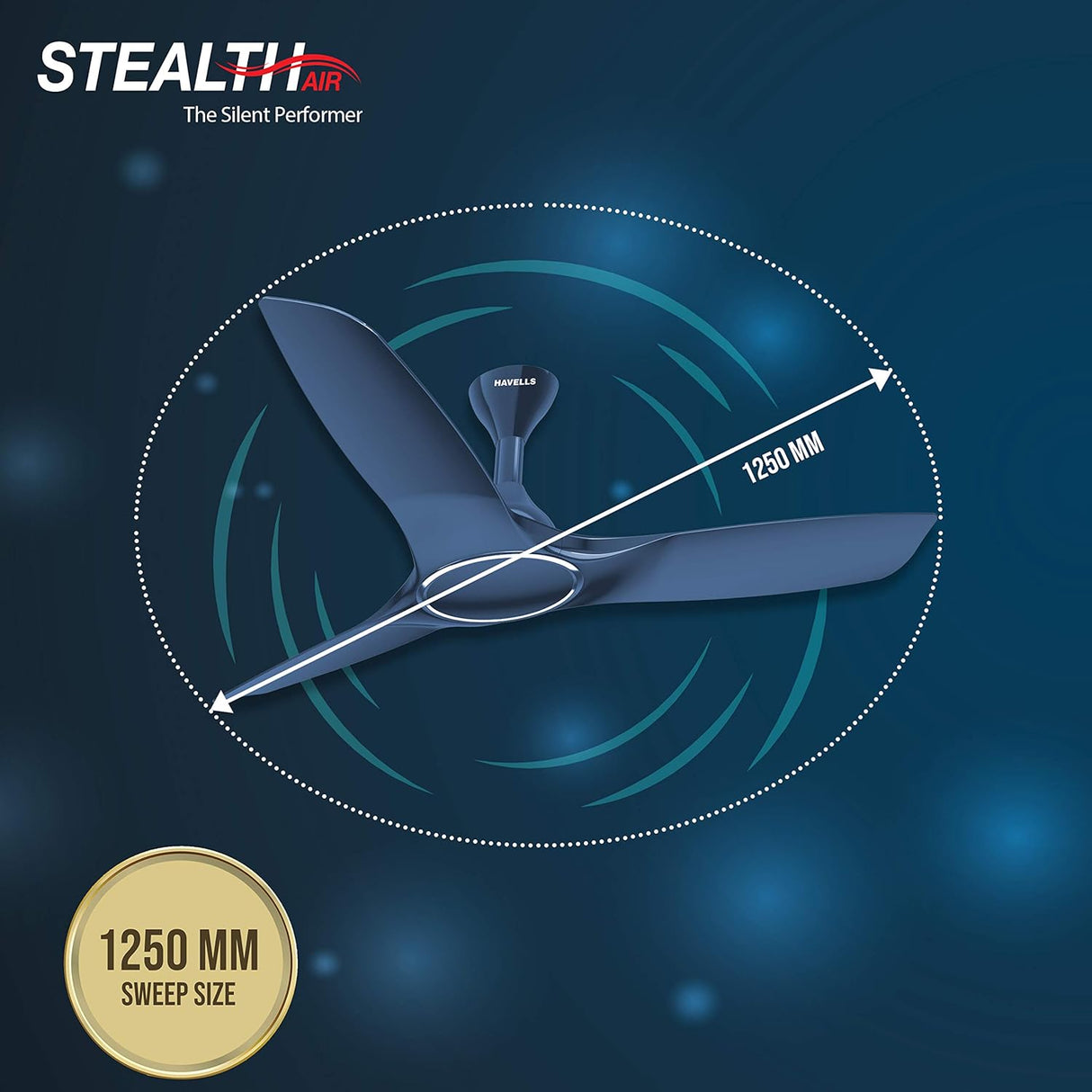 Havells Stealth Air ES 1200mm Ceiling Fan (Indigo Blue)