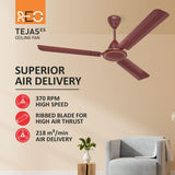 Havells Reo Tejas ES 900mm Ceiling Fan | High Speed | Brown