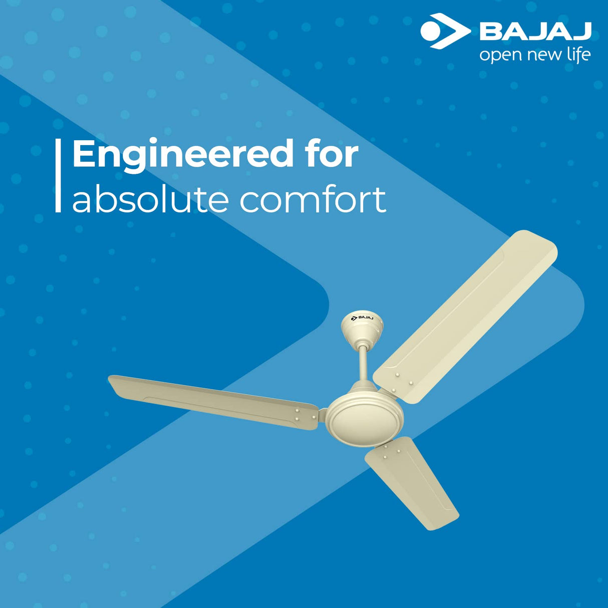 Bajaj Hurricane 1200mm Ceiling Fan  Opal White