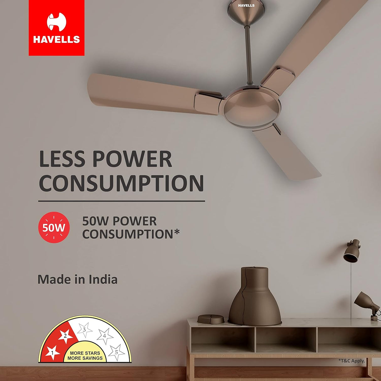 Havells Enticer 1200mm Ceiling Fan  (Bronze Cola Chrome)