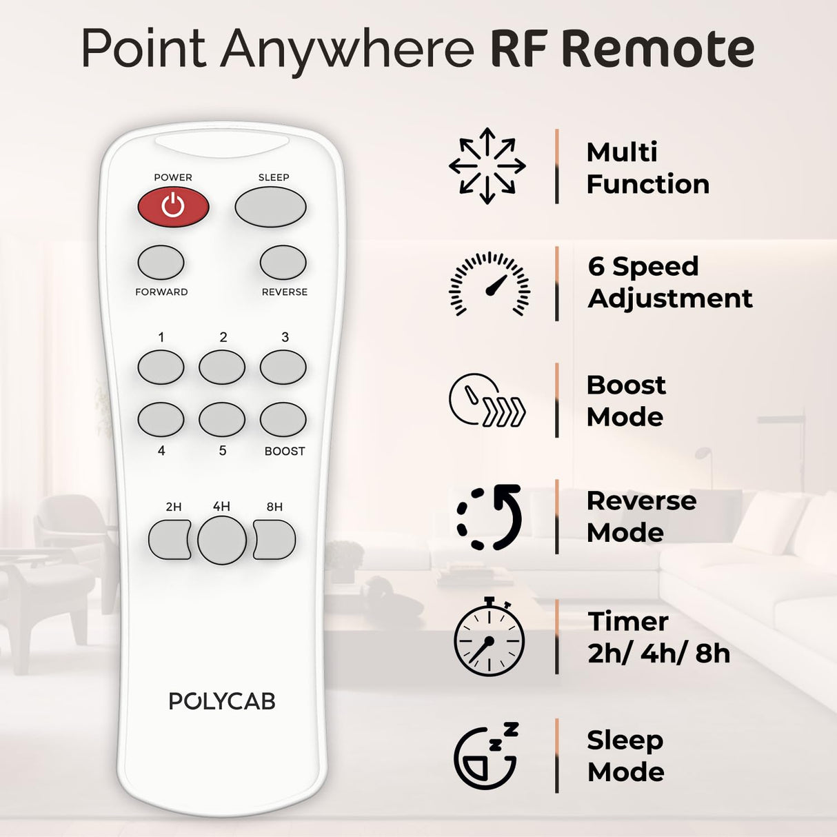 Polycab Zoomer Prime 1200mm 5-Star BLDC Remote Ceiling fan (Metallic Smoke Brown)