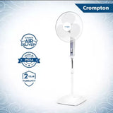 Crompton High Flo Wave Plus 400mm Pedestal Fan (KD White)