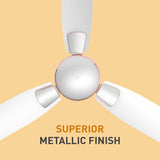 Crompton Toro 1200mm High Speed | 1-Star Rated Ceiling Fan (Silver Magic White)