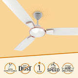 Crompton Toro 1200mm High Speed | 1-Star Rated Ceiling Fan (Silver Magic White)