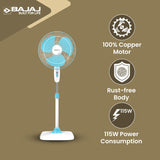 Bajaj Rapido 400mm High Speed Pedestal Fan (Pearl Blue)