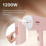 This garment steamer 1200W has powerful dsteam performance for quick wrimkle removal & fabroc refreshng 